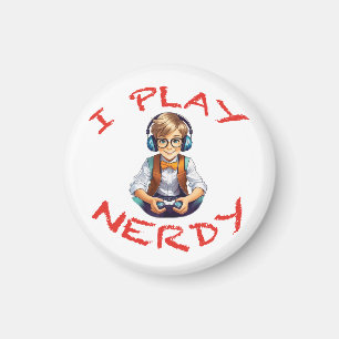 Imán Juego a un chico de los nerds gamer