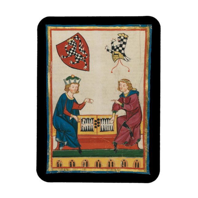 Imán Juego Backgammon, Arte Medieval del Siglo XIV (Vertical)