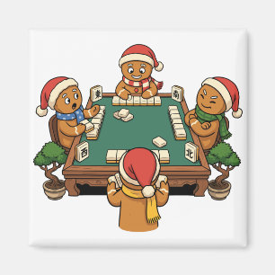 Imán Juego chino de Mahjong divertido de Navidad con pa
