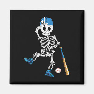 Imán Juego de Béisbol Vintage Skeleton Halloween