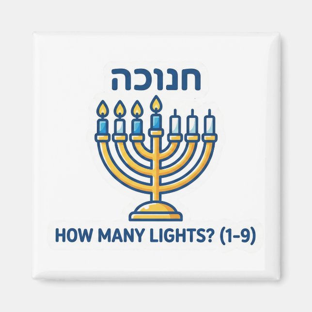 Imán Juego de conteo de Menorah de Hanukkah - Matemátic (Frente)