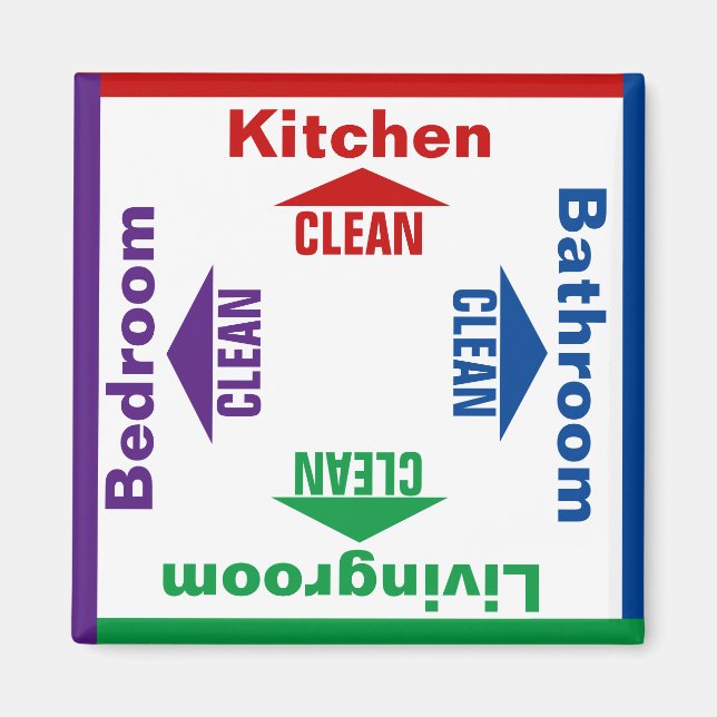 Imán Juego de diversiones de Chore Housecleaning (Frente)