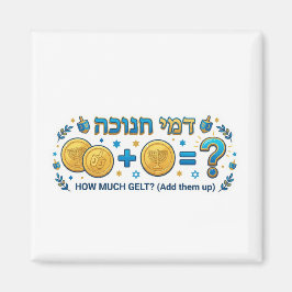 Imán Juego de matemáticas con monedas de Hanukkah - Sum