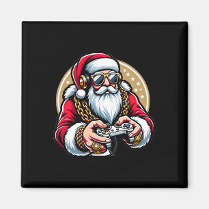 Imán Juego de Navidad Santa Gamer Navidad