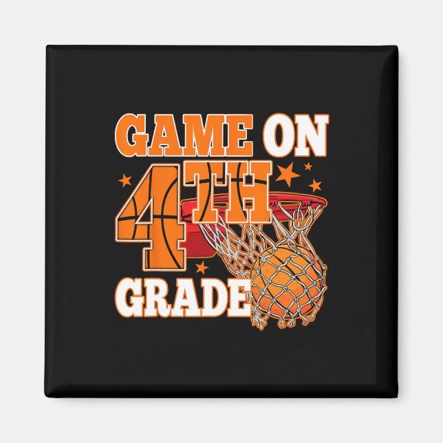 Imán Juego de niños en 4º grado Baloncesto de vuelta a  (Frente)