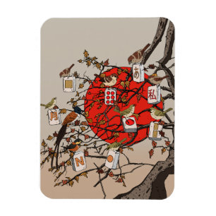 Imán Juego de pájaros Mahjong