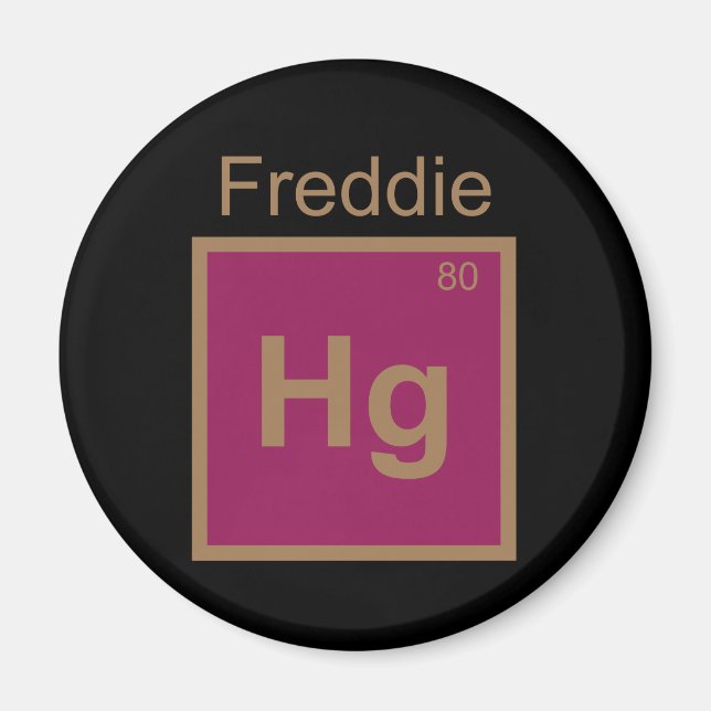Imán Juego de palabras del elemento Freddie Hg (Mercuri (Frente)
