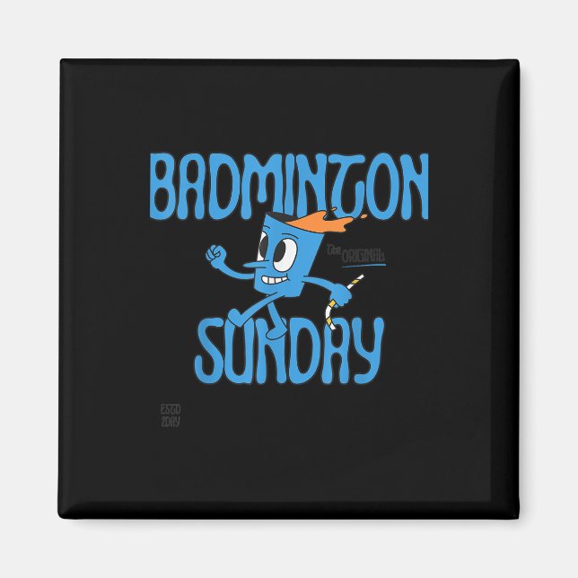 Imán Juego de Paleta de Badminton Domingo  (Frente)