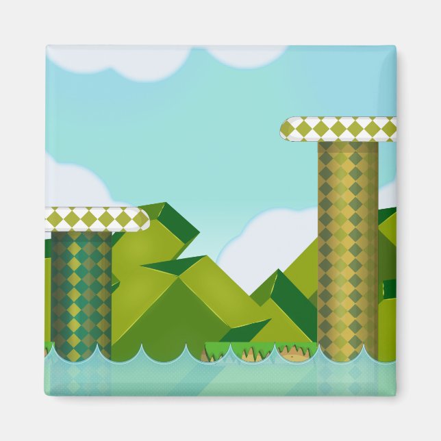 Imán Juego de plataforma retro (Frente)