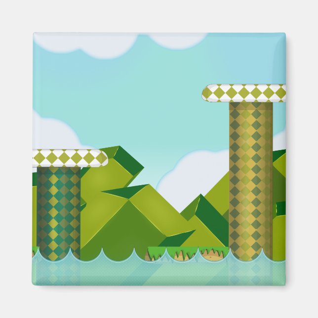 Imán Juego de plataformas retro (Frente)