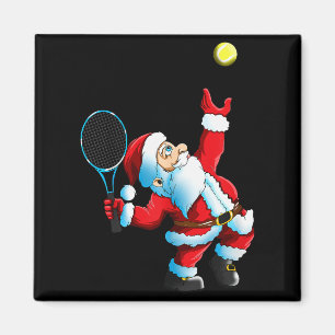 Imán Juego de tenis de Navidad Santa Claus Raqueta de t