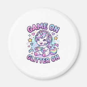 Imán Juego De Unicornio Con Brillo En Diseño Gráfico De