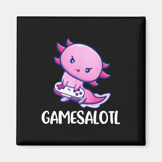 Imán Juego de vídeo Axolotl Cute (Frente)