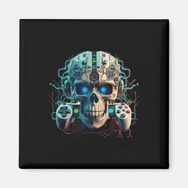 Imán Juego de video Gamer Amorphous Creature Skull Gami (Frente)