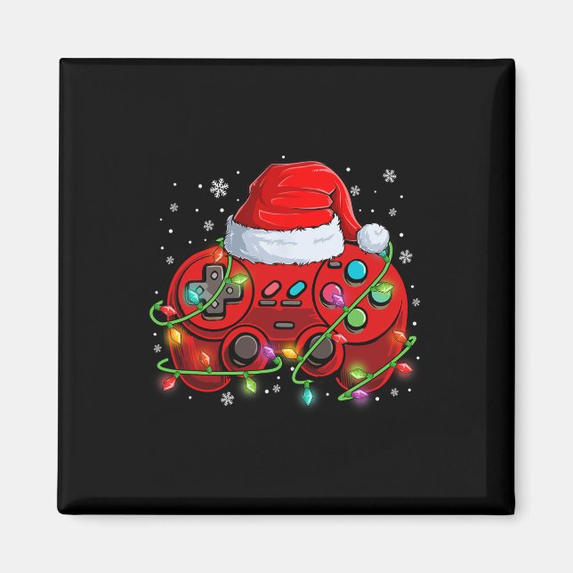 Imán Juego de video Navidades de jugadores Santa Hat il (Frente)