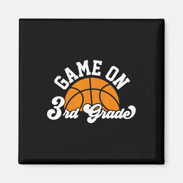 Imán Juego divertido en 3º Grado Baloncesto Primer Día  (Frente)
