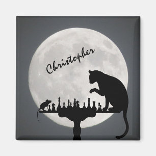 Imán Juego personalizado de ratón y gato para la luna