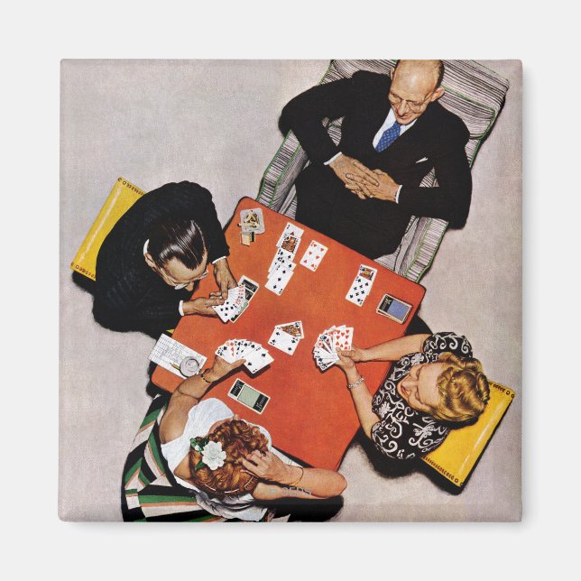 Imán Juego puente de Norman Rockwell (Frente)