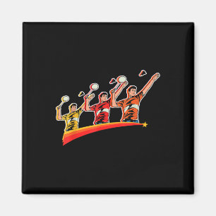 Imán Juego Retro Bádminton Deporte Jugador Volante 