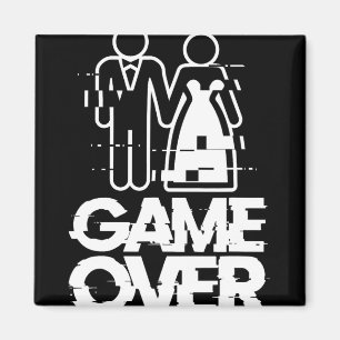 Imán Juego sobre Glitch Bride Groom Funny Boda