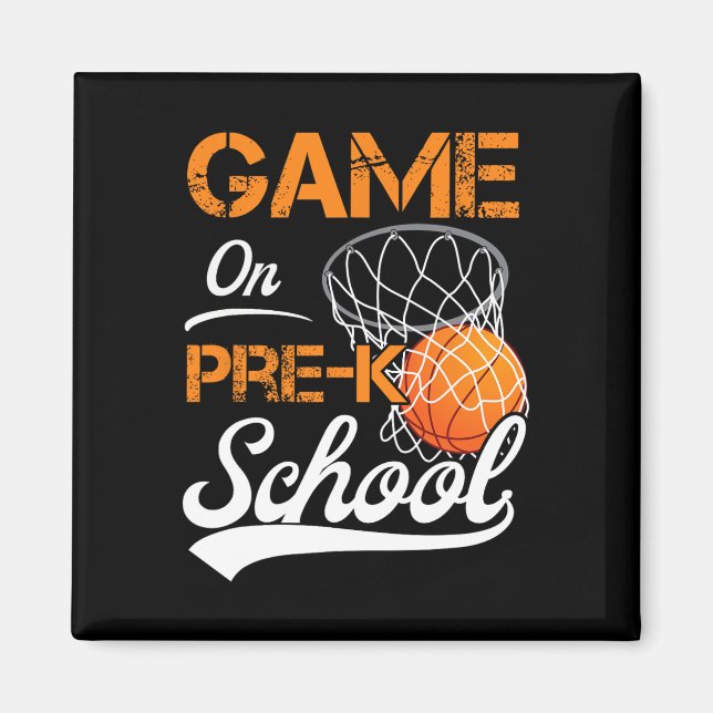 Imán Juegos Divertidos En El Básquetbol Prek Primer Día (Frente)