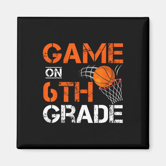 Imán Juegos Divertidos En El Sexto Grado De Baloncesto  (Frente)