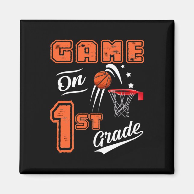 Imán Juegos Divertidos En Primer Grado De Baloncesto Pr (Frente)