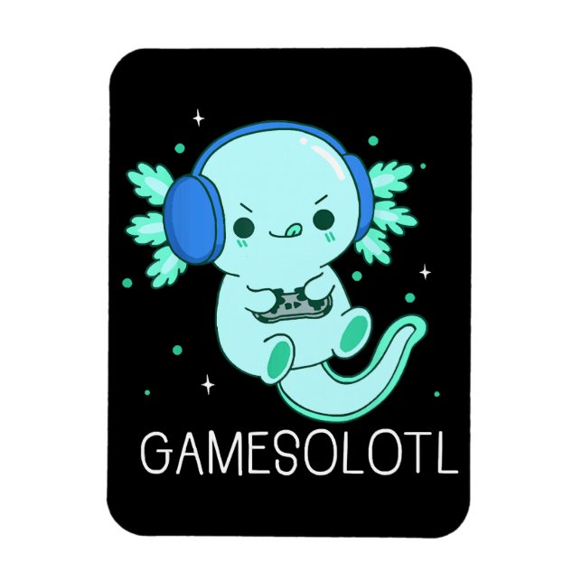 Imán Juegos Kawaii Ajolote Jugador (Vertical)