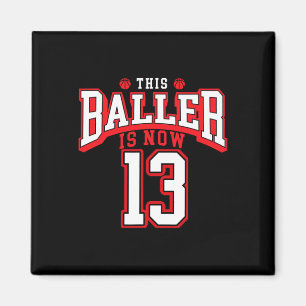 Imán Jueves 13 de cumpleaños Bysketbyll Largo de 13 año