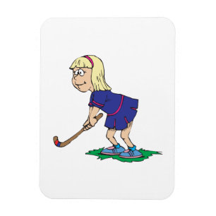 Imán Jugador 2 del chica del hockey hierba