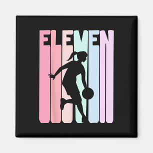 Imán Jugador Bysketbyll Retro de Cumpleaños de 11 años