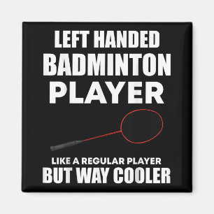 Imán Jugador de bádminton con la izquierda divertido di
