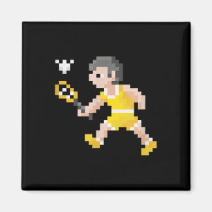 Imán Jugador de bádminton de arte pixel de videojuego r