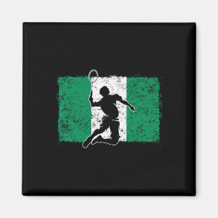 Imán Jugador de Badminton Nigeria Bandera nigeriana Nig