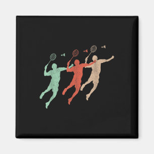 Imán Jugador de bádminton Retro Smash Volante Vintage B