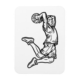 Imán Jugador de baloncesto Haciendo Slam Dunk Dark Desi