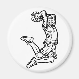 Imán Jugador de baloncesto Haciendo Slam Dunk Dark Desi