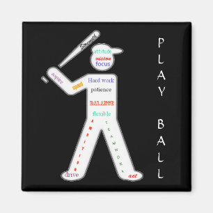 Imán Jugador de béisbol con palabras de motivación
