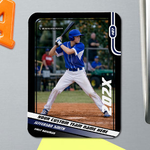 Imán Jugador de béisbol personalizado azul