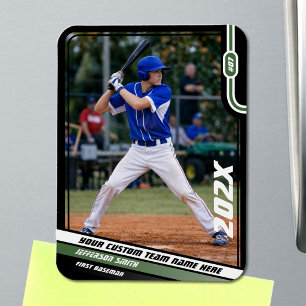 Imán Jugador de béisbol personalizado verde