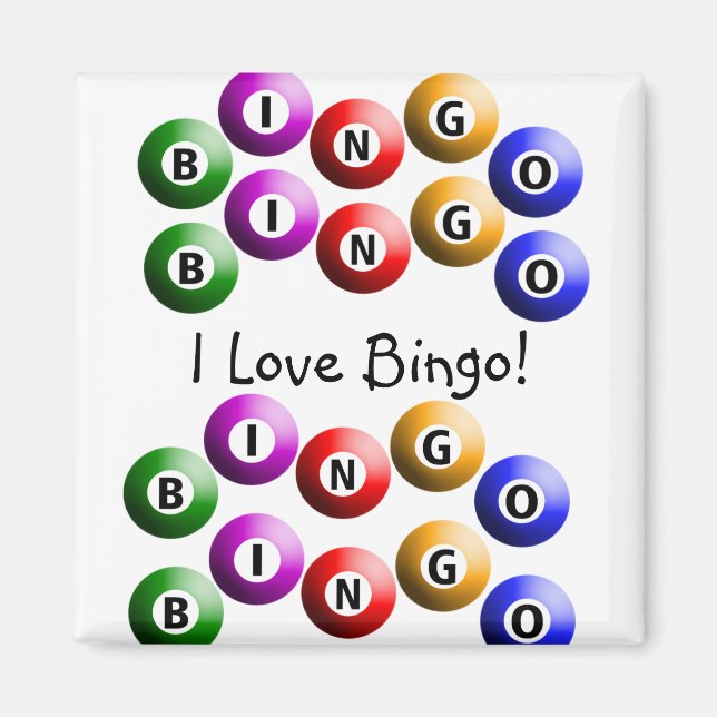Imán Jugador de Bingo "I Love Bingo" (Frente)