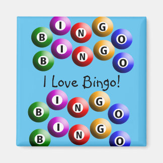 Imán Jugador de Bingo "I Love Bingo" Magnet azul