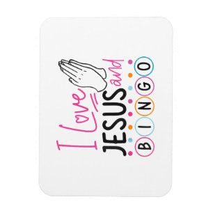 Imán Jugador de Bingo Jesús Fe Católica Yo Amo a Jesús