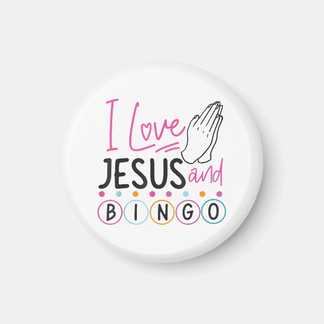 Imán Jugador de Bingo Jesús Fe Cristiano Amo A Jesús Y (Frente)
