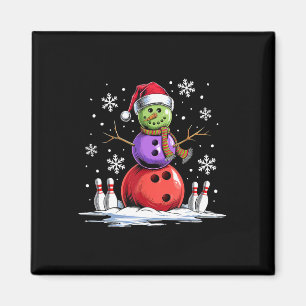 Imán Jugador de bolos de Snowman Navidades de Santa Hat