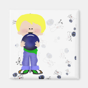 Imán Jugador de bolos del muchacho