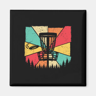 Imán Jugador de Disc Golf Retro Vintage - Diseño de Dis
