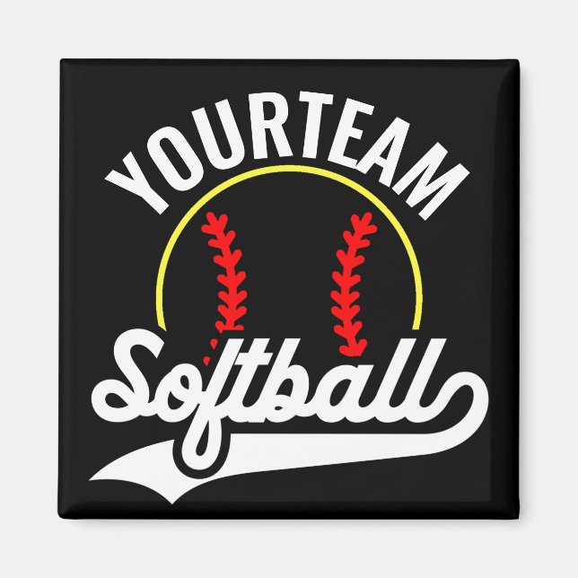 Imán Jugador de equipo de Softball AÑADIR NOMBRE Liga P (Frente)