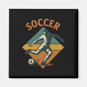 Imán Jugador de fútbol antiguo estilo patada clic