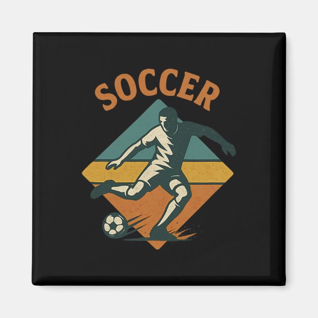 Imán Jugador de fútbol antiguo estilo patada clic (Frente)